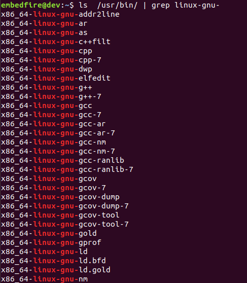 Binutils工具集的部分内容